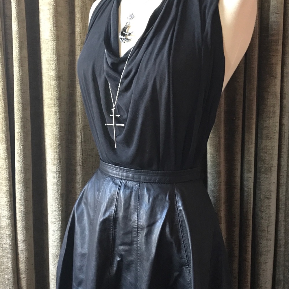Derek Lam Black Leather Skirt